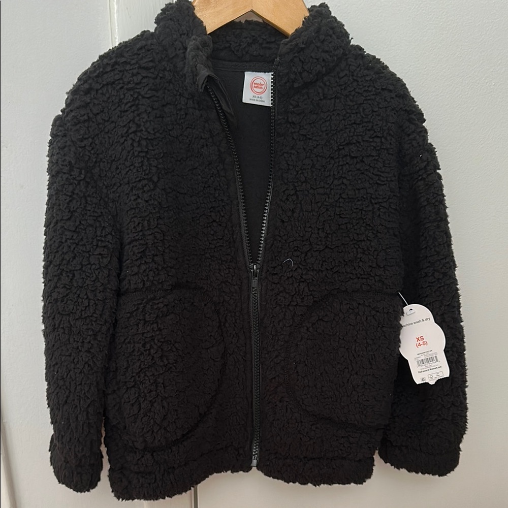 Wonder Nation Black Puffer Jacket Cozy Warm Stylish